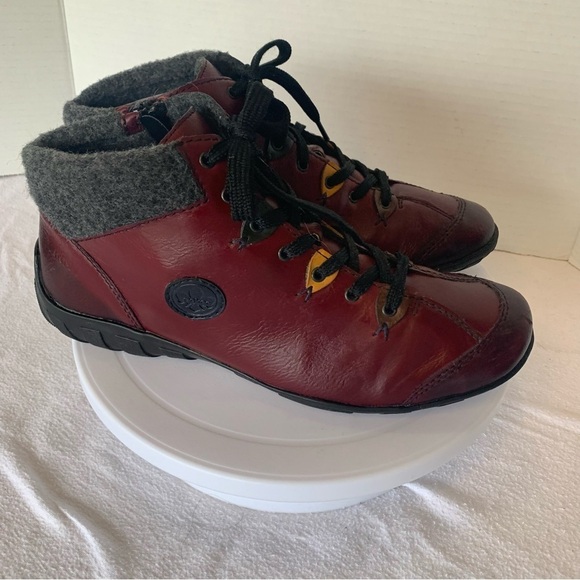 Rieker Boots Ankle Bootie Short Ankle Boots Shoeties Red Multi Colour Size 41 /9 - Picture 3 of 13
